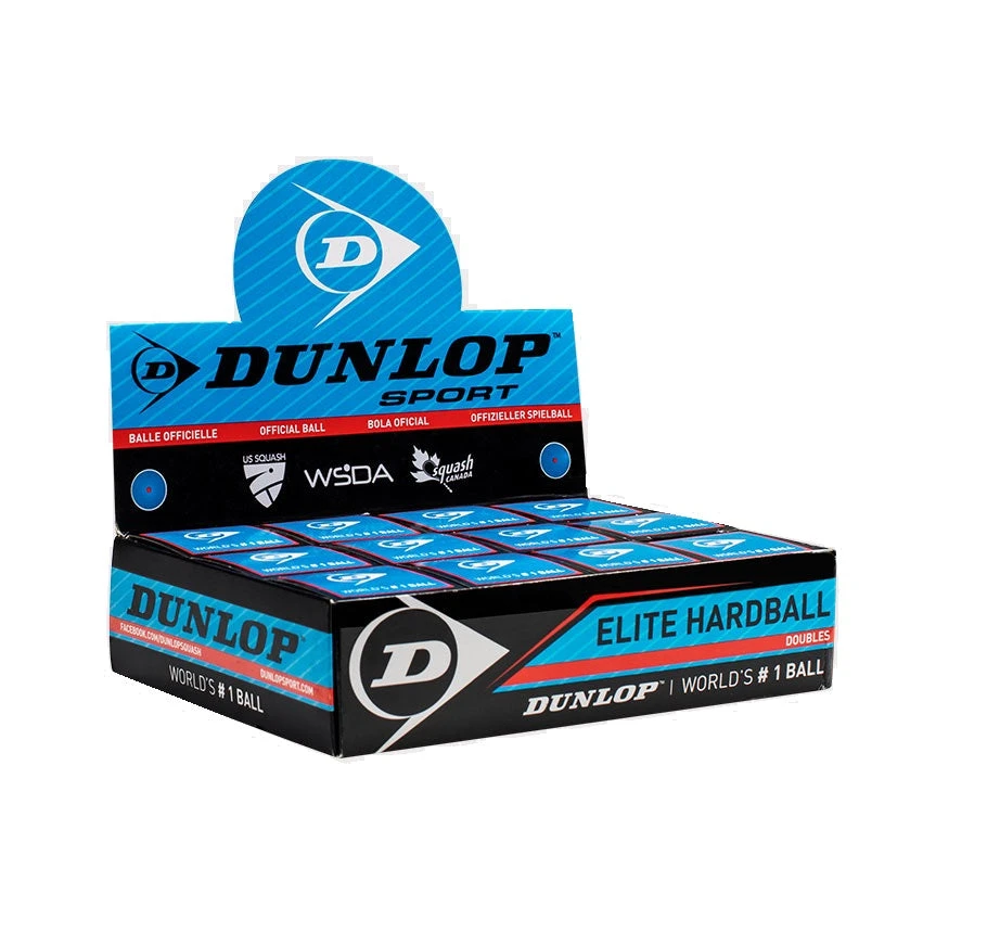 Dunlop Elite Hardball Doubles Squash Balls (12 balls) Dunlop Elite Hardball Doubles Squash Balls (12 Balls) -Racquet Equipment Store SquashBalls EliteDoublesHardBall
