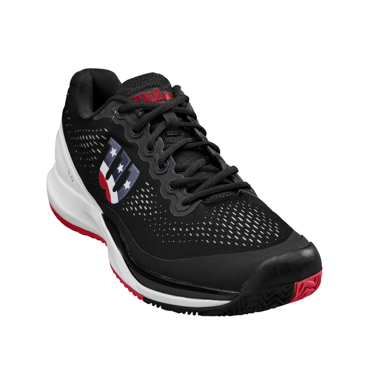 Wilson Rush Pro 3.0 Men's Pickleball Shoe (Black/White/Red) Wilson Rush Pro 3.0 Men's Pickleball Shoe (Black/White/Red) -Racquet Equipment Store WRS328230 1 Rush Pro 3 Pickleball WH BL WilsonRed.png.cq5dam.web .1200.1200