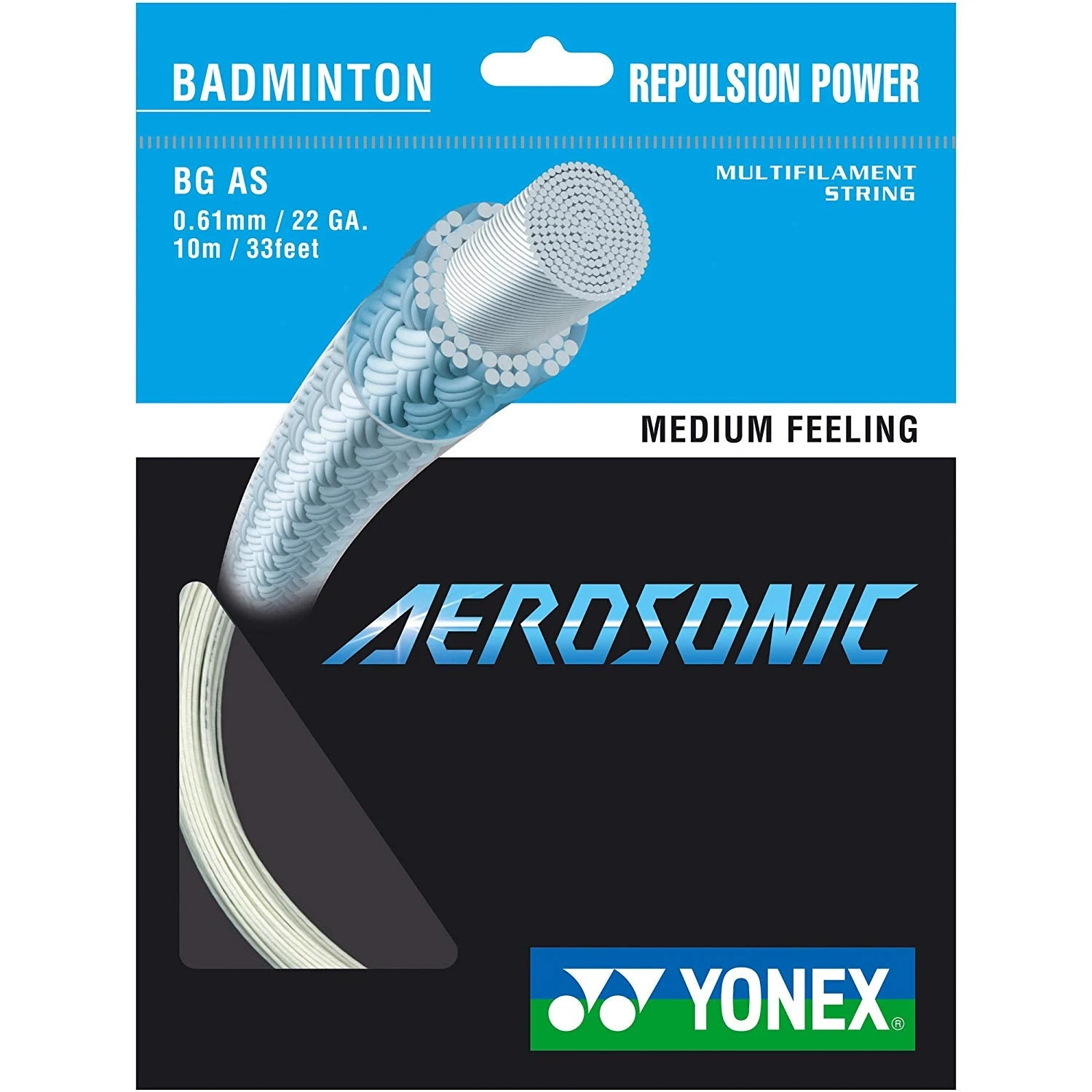 Yonex BG Aerosonic Badminton String (White) Yonex BG Aerosonic Badminton String (White) -Racquet Equipment Store