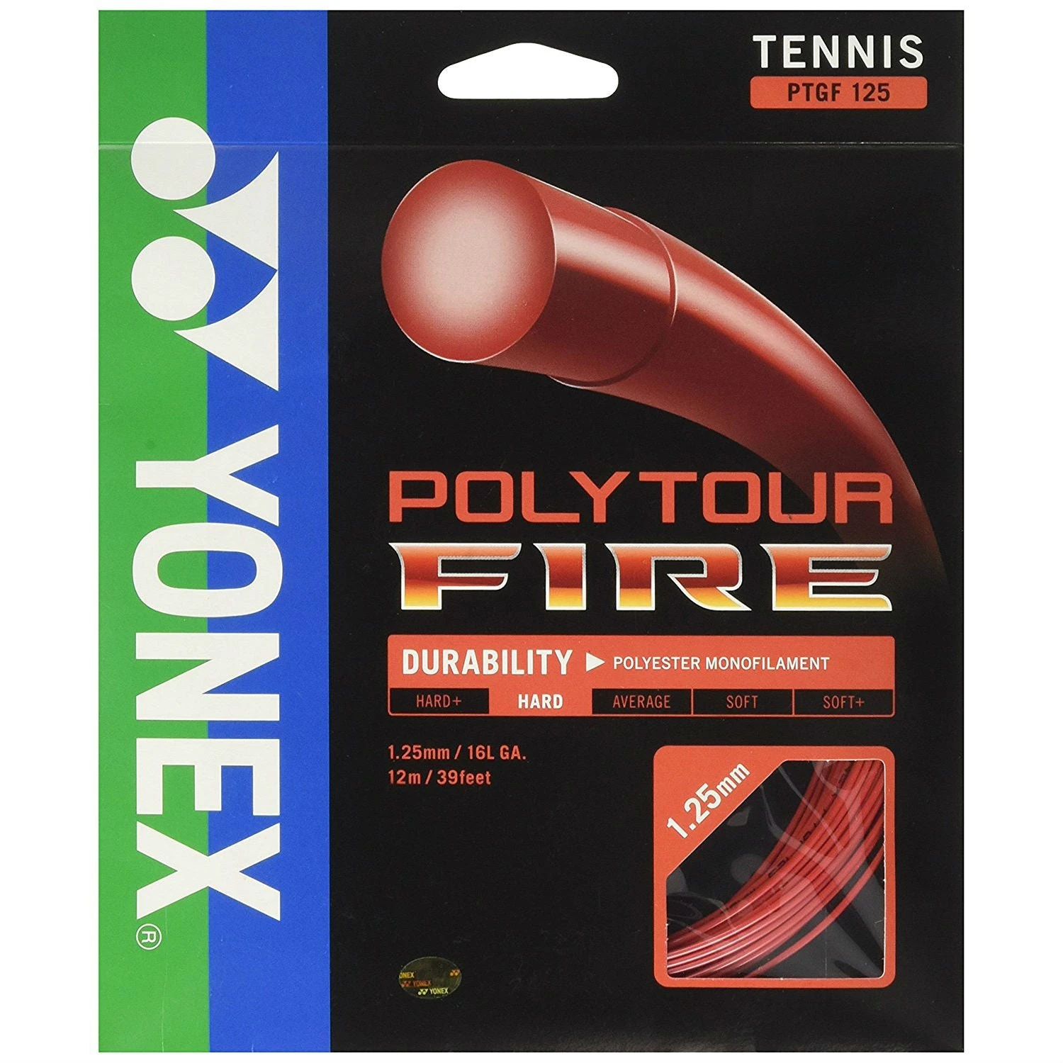Yonex Poly Tour Fire 16L/1.25 Tennis String (Red) Yonex Poly Tour Fire 16L/1.25 Tennis String (Red) -Racquet Equipment Store