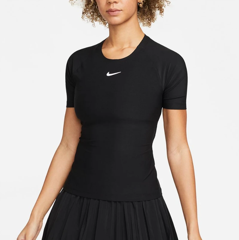 Nike Women's Dri-FIT Advantage Top (Black/White) Nike Women's Dri-FIT Advantage Top (Black/White) -Racquet Equipment Store blacknikedrifitfront