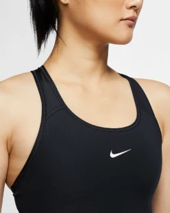 Nike Women's Dri-FIT Swoosh Medium Support 1 Piece Pad Sports Bra (Black/White) -Racquet Equipment Store dri fit swoosh support 1 piece pad sports bra mx9N8j b4b9eceb e6e5 4fba 9e70 4fb4905afae9