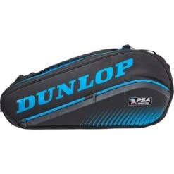 Dunlop PSA 12 Racquet Squash Bag (Black/Blue) -Racquet Equipment Store dunlop psa squash 12 rkt bag black blue side 480x480 da62cfcd aa59 4983 a873 aec2149635a5