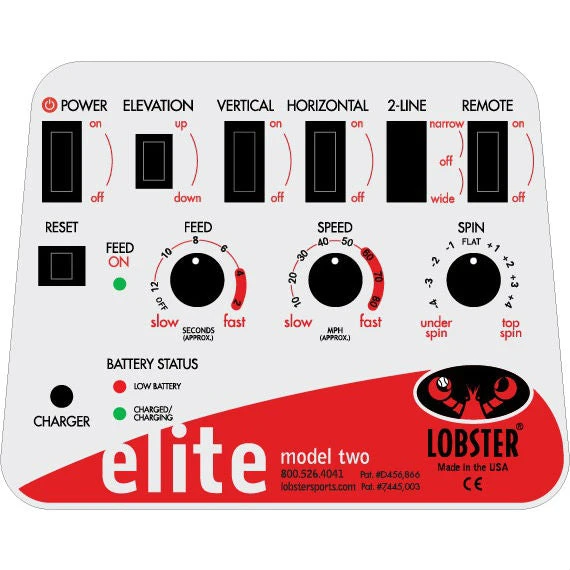 Lobster Elite 3 Tennis Ball Machine + 10 Function Remote Lobster Elite 3 Tennis Ball Machine + 10 Function Remote -Racquet Equipment Store elitetwo panel2015MOCK