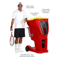 Lobster Phenom 2 Professional Tennis Ball Machine -Racquet Equipment Store product man with phenom