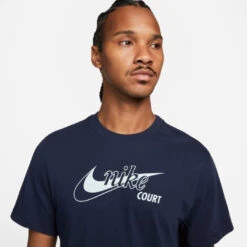 Nike Men's Dri-FIT Distressed Swoosh Top (Obsidian/Mint Foam) -Racquet Equipment Store unnamed 27
