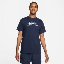 Nike Men's Dri-FIT Distressed Swoosh Top (Obsidian/Mint Foam)