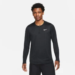 Nike Men's Dri-FIT Advantage Half-Zip Longs Sleeve Top (Black)